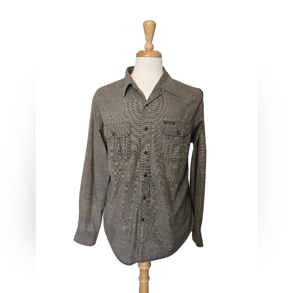 U.S. Polo Assn. Men’s Slim Fit Long Sleeve Shirt XL Olive Green Casual Button Up